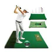 3-in-1 Golf Hitting Mat, 5x4 Ft - Premium Turf Golf Practice Mat for Indoor/O...