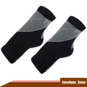 Pair Compression Ankle Sleeve Socks Unisex Ankle Brace Nylon Black XL Size
