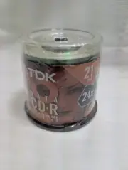 TDK 50 Pack 21 MIN Data CD-R 185 MB 24x Compatible Cakebox Writable