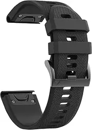 ANCOOL Compatible with Fenix 5 Band, Easy Fit 22mm Width Soft Silicone Watchband Replacement for Garmin Fenix 5 Plus/Fenix 6/Fenix 6 Pro Smartwatch