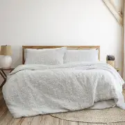 Ardor Norfolk White 3 Pcs Embossed Comforter Set Queen/King