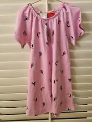 Peter Alexander Jnr Size 4 Pink Bird Print Nightie Sleep T- Shirt BNWT