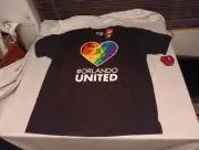 NWT Orlando United Adidas Pride Graphic Rainbow Heart Men's Black T-Shirt Sz XL