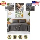 100% Egyptian Cotton Bed Sheets Set - 200 Thread Count in Dark Grey, Full Size
