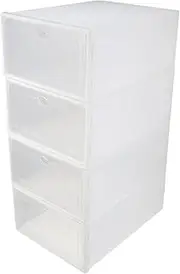 WEKADRIN 4pcs Thickened Plastic Shoe Holding Boxes Shoe Storage Organizer for Home Use Multi Functional Dustproof Containers for Sneakers Heels