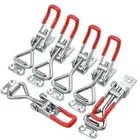 4Pcs New Pull Over Centre Latch Trailer Toggle Overcentre Door Hook Red Silver