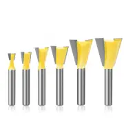 5Pcs 8mm Shank Carbide Dovetail Joint Router Bit Set Woodworking Cutter Tool Kit