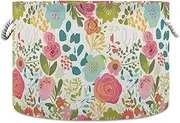 Yoogain Spring Colorful Flowers storage basket foldable and waterproof storage box with sturdy handle Hamper Decoration Decore for tool house nursery
