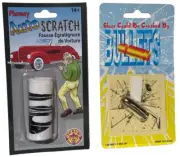 BULLET THRU WINDOW AUTO SCRATCH SET Fake Joke Prank Broken Glass Sticker Decal 2