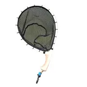 Nylon Fly Fishing Net ,Wooden Non-Slip Handle, Trout Mesh Tool, Fish Catch5602