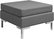 Sectional Footrest with Cushion Fabric Dark Grey, Sofa Bed Chair Couch for Room and Living, Comfy Seating