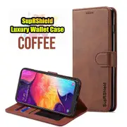 For Samsung Galaxy A50 /A50S Case, SupRShield Wallet Leather Flip Magnetic Stand Case Cover (Coffee)