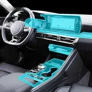 Car Interior Film Dashboard Piano Board Shift Center Console Anti-Scratch Transparent TPU Protection Film,for Kia DL3 K5 2020-2023 (Style F for RHD)