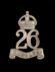 26th Hussars Cap Badge Hallmarked Silver