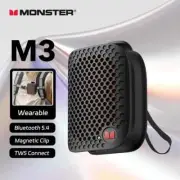 Monster Wearable Portable Bluetooth Speaker Magnetic Clip-On TWS Stereo Wireless