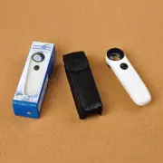 Hand-Held 40x Magnifying Glass Lens Jewelery Magnifier Hand Loupe 2 LED Lights