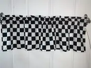 Black & White Check Valance Curtain Racing Bedroom Childrens Curtains RV Camper