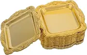 ULTECHNOVO 10pcs Mini Serving Trays Elegant Baroque Plates for Appetizers Snacks Desserts for Weddings Birthdays Celebrations Food Photography Props
