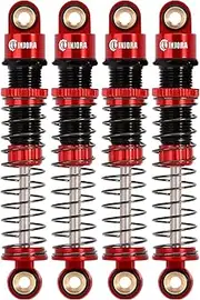 INJORA 45 mm Shock Absorber Aluminium Threaded Absorber Oil Damper for FMS FCX24 FCX18 1/24 RC Crawler Upgrade, Red