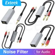 6.35mm/2 RCA/3.5mm Audio Cable Ground Loop Noise Isolator Filter for Home Stereo