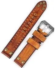 [ACAECMGGFP] Retro Leather Watch Strap 18mm 20mm 22mm 24mmWatchband Fit For Panerai Brushed Stainless Steel Carved Clasp Accessories Watch strap