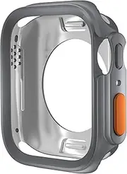 Change to Ultra Case for Apple Watch Case 45mm 44mm 41mm 40mm TPU Soft Cover for Iwatch Series 9 8 7 6 SE 5 4 Upgrade Ultra 2 1 49mm Watch Case(Grey,45mm)