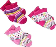 [Jefferies Socks] Baby-Girls Newborn Topsy Socks 3 Pair Pack Gift Box