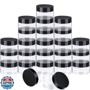 SATINIOR 24 Pieces Empty Clear Plastic Jars with Lids Round Storage Container