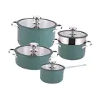 4 Pieces Household Cookware Set Pots and Pans Set Steamer Noodles Pot Long
