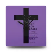 If Not For Grace! Acrylic Wall Clock, Lt. Purple Bckgrd., Black Lettering