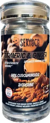 SERYOCO Turmeric Curcumin & Ginger Max Potency | BioPerine for Max Absorption