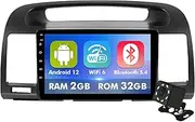 9 Inch IPS Touchscreen Android 12 Car Stereo for Toyota Camry 2000-2006 with Wireless CarPlay & Android Auto 2+32GB Car Radio, Support GPS, WiFi 6, Bluetooth,5.4, FM Radio, Backup Camera, SWC