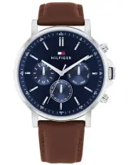 [Tommy Hilfiger] Tyson Leather Watch in Navy