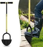 Tooth Edger Lawn Tool, Half Moon Lawn Edger with T-Grip, Sidewalk Grass Long Handled Step Edger, 38-Inch