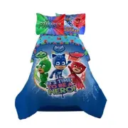 PJ Masks It's Hero Time Kids Bedding Sheet Full Sheet Set with Full Comforter5pc