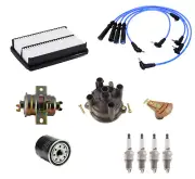 Toyota Truck 4Runner 2.4L Tune-Up Kit Wires+Cap+Rotor+Spark Plugs+Air+Oil+Fuel