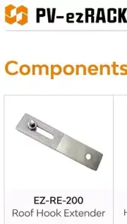 Clenergy EZ-RE-200 EZRACK Solar Roof Hook Extender Each for use with Tile Kits