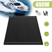400W 12V Full Black Solar Panel Mono Fixed Caravan Camping Home Battery Charging