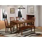 6 PC Dining Table with bench set-Table and 4 Dining Chairs and ...