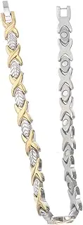 Yardenfun Unique Women's Titanium Steel Bracelet Magnetic Health Jewelry Leaf Shape Occasion