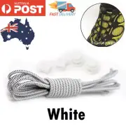 Lazy No Tie Elastic Trainer Shoe Laces Shoelaces White