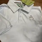 NWT Bad Mulligan SZ XL Men's Performance Baby Blue Ss Golf Polo Shirt Skull Ball