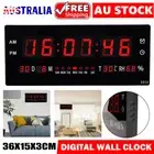 Large Big Jumbo LED Digital Wall Clock Desk Clock Display Calendar Temperature