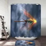 Cool Fantasy Weapon Spear of Shield Shower Curtain