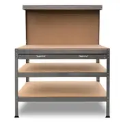 3-Layered Work Bench Garage Storage Table Tool Shop Shelf Silver