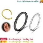 1PC Hinged Nose Rings Hoops Surgical Steel Twisted Clicker Earrings Sleepers