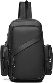 [Generic] Crossbody Diaper Bag With Water Bottle Pocket Sleek And Modern Crossbody Sling Bags For Women Men 2 In 1 Bag Backpack, A