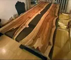 72"x36" Clear Epoxy River Table Top, Epoxy Dining Table, Walnut Wood Epoxy Table