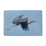 Betsy Drake Eddies Blue Heron Door Mat - 18 x 26 in.
