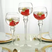 Clear Set of 3 Glass Votive Candle Holders Vases CENTERPIECES Wedding Supplies